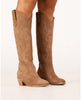 Urson Tall Dark Tan Suede Boot - miamidrugpossession