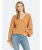 V - Neck Balloon Sweatshirt Umber - clearpathherbicide