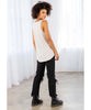 V - Neck Cutout Shirttail Tank Mushroom - miamidrugpossession