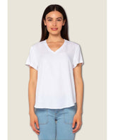 V - Neck Short Sleeve Lanelle White - miamidrugpossession