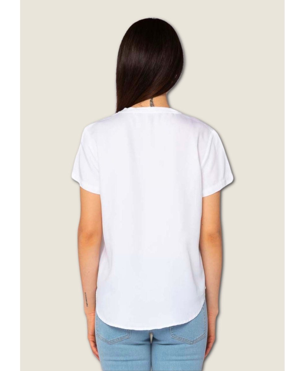 V - Neck Short Sleeve Lanelle White - clearpathherbicide