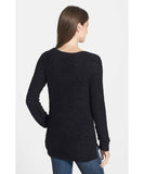 V - Neck Teddy Pullover Black - miamidrugpossession