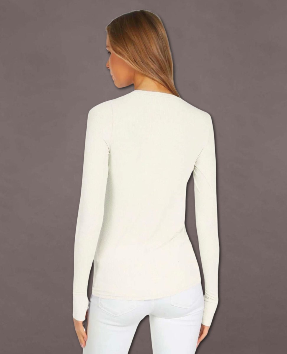 Vance Henley Long Sleeve Ivory - miamidrugpossession