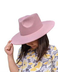 Vegan Felt Rancher Hat Kids Pink - PINK ARROWS