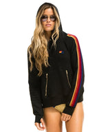 Velvet Stripe Hoodie Black - clearpathherbicide