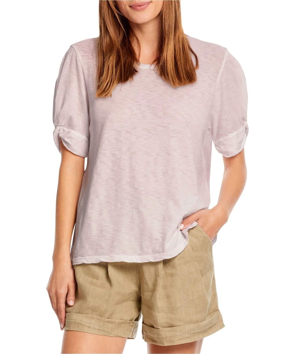 Victoria Knotted Sleeve Tee Champagne - miamidrugpossession