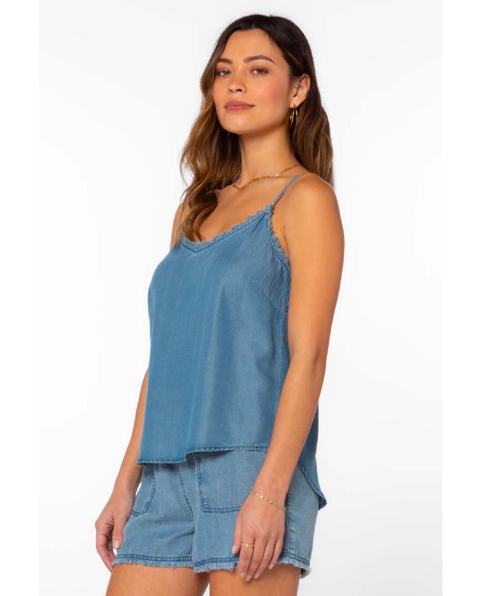 Victory Frayed Cami Denim - miamidrugpossession