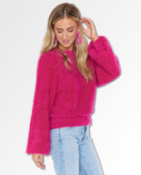 Vienna Hot Pink Knit Sweater - PINK ARROWS