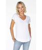 VNeck Curved Hem Tee White - clearpathherbicide