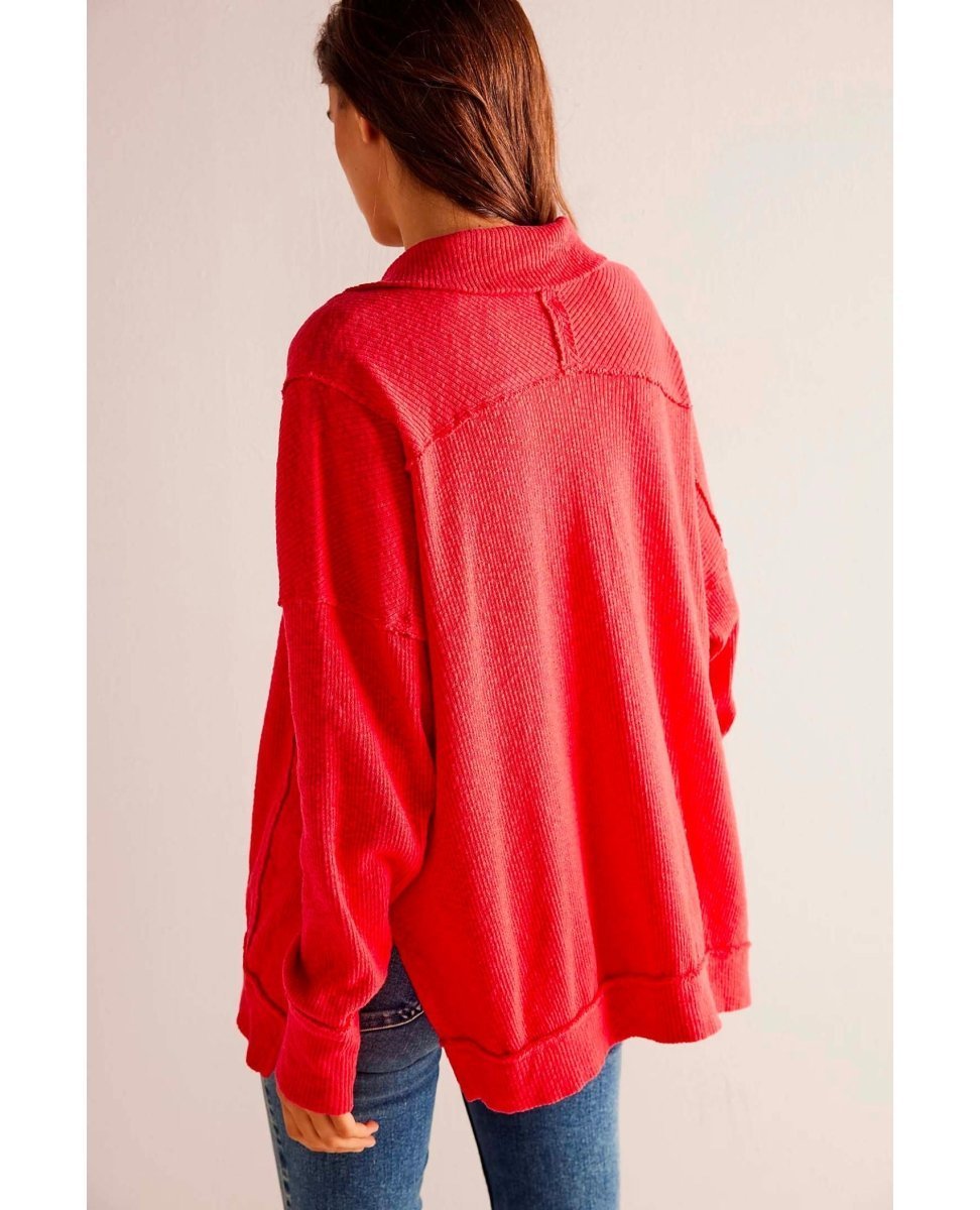 Walk Away Tunic Sweater Red - PINK ARROWS