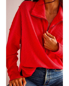 Walk Away Tunic Sweater Red - PINK ARROWS