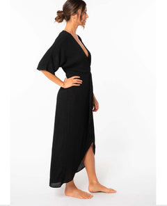 Wandering Knot Front Black Maxi Dress - clearpathherbicide