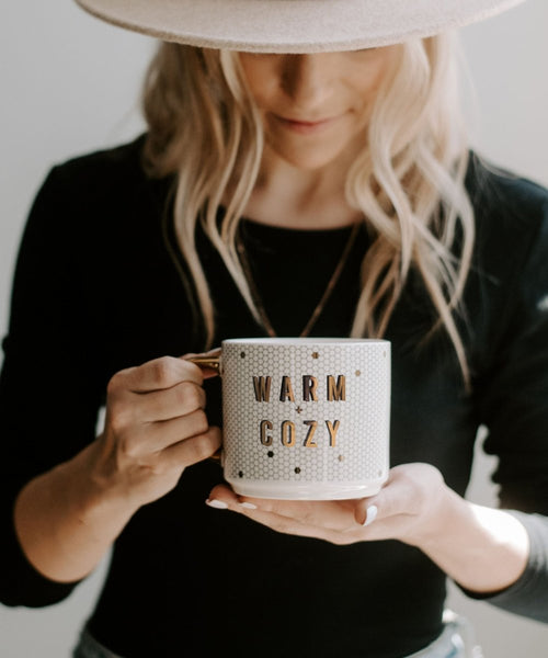 Warm + Cozy Tile Coffee Mug - PINK ARROWS