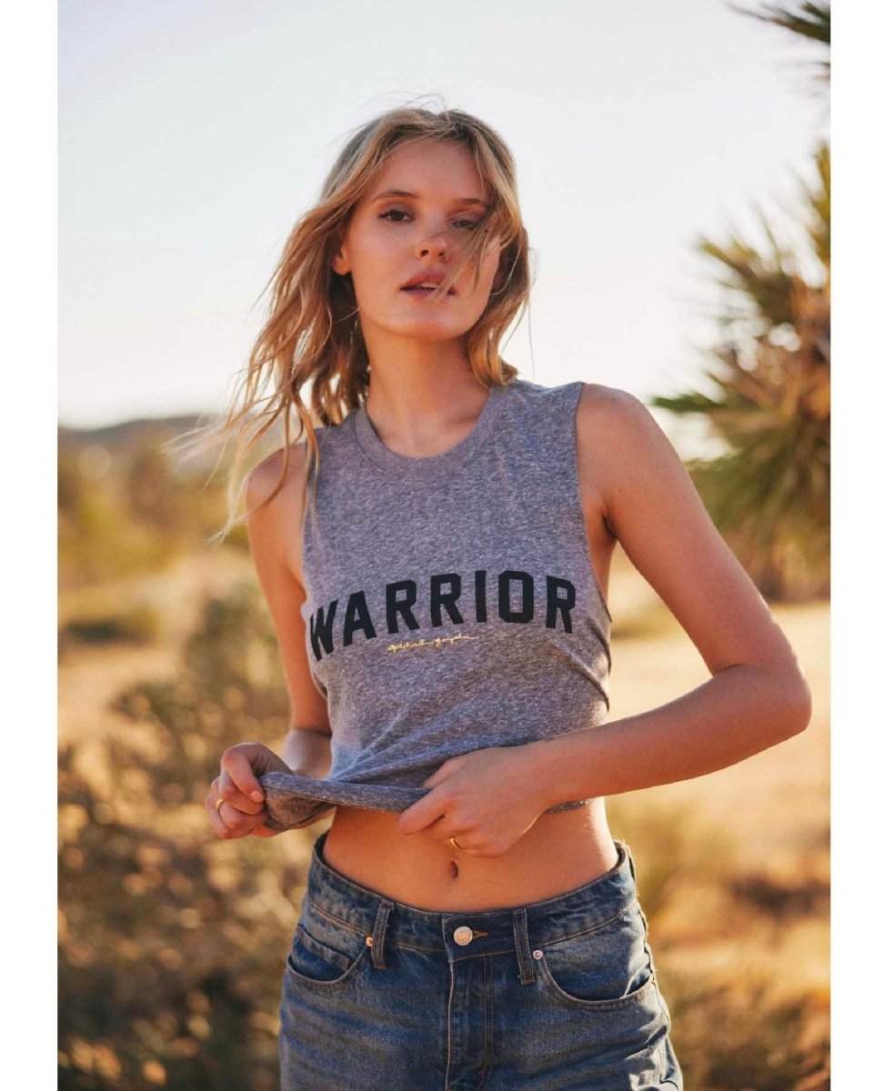 Warrior Heather Grey Crop Tank - miamidrugpossession