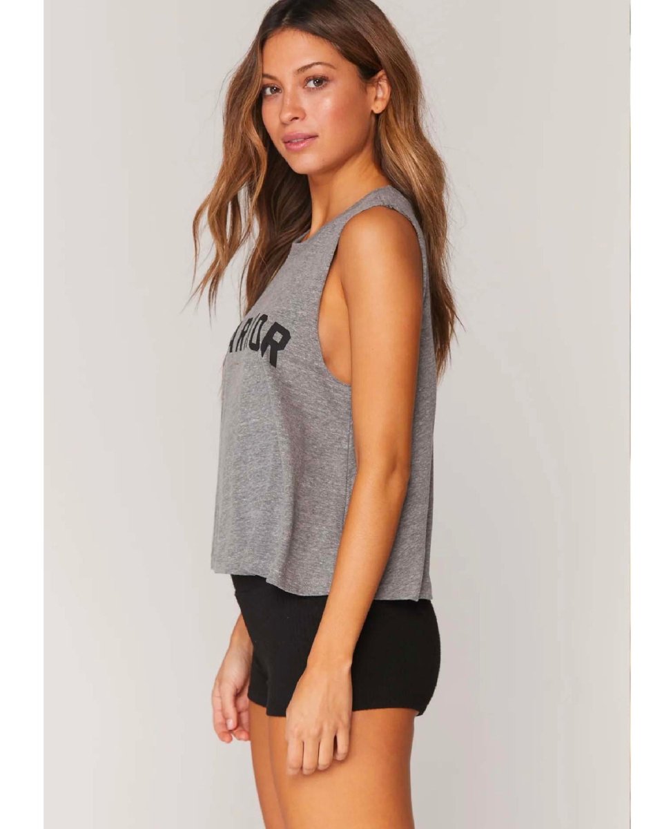 Warrior Heather Grey Crop Tank - miamidrugpossession