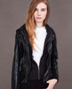 Washable Black Hannah Zip Hood Leather Jacket - clearpathherbicide