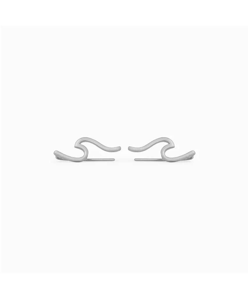 Wave Ear Climber Silver - PINK ARROWS