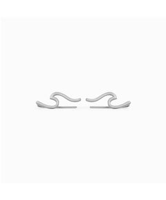 Wave Ear Climber Silver - PINK ARROWS