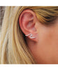 Wave Ear Climber Silver - PINK ARROWS