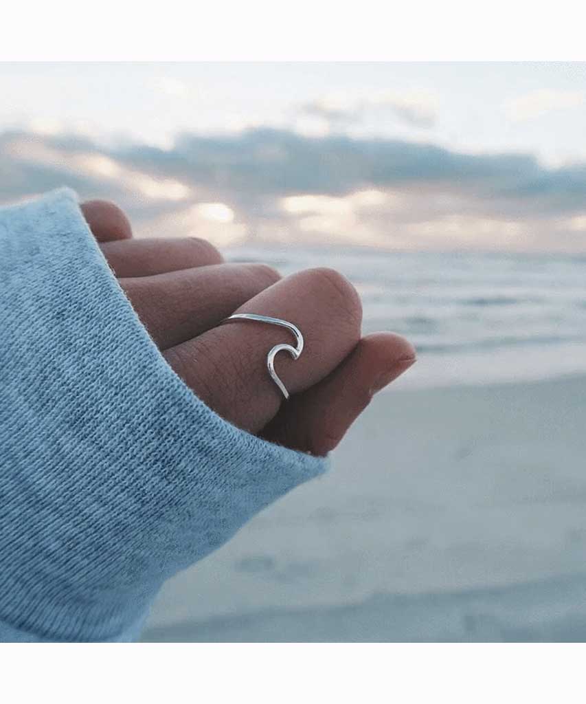 Wave Ring Silver - PINK ARROWS