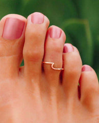 Wave Toe Ring Rose Gold - PINK ARROWS