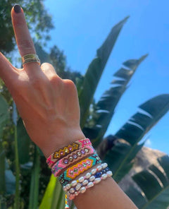 Wayuu Skinny Bracelet Aqua - clearpathherbicide