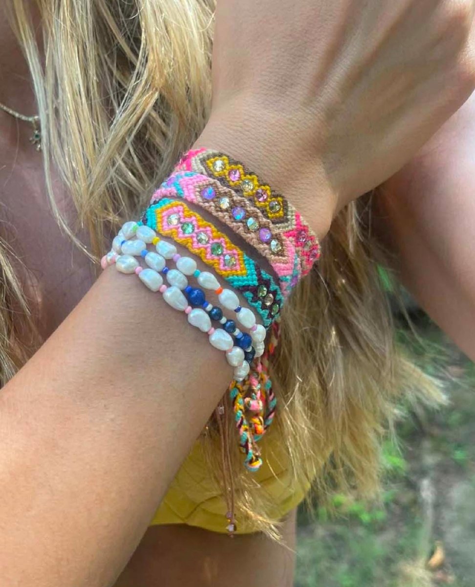 Wayuu Skinny Bracelet Aqua - clearpathherbicide