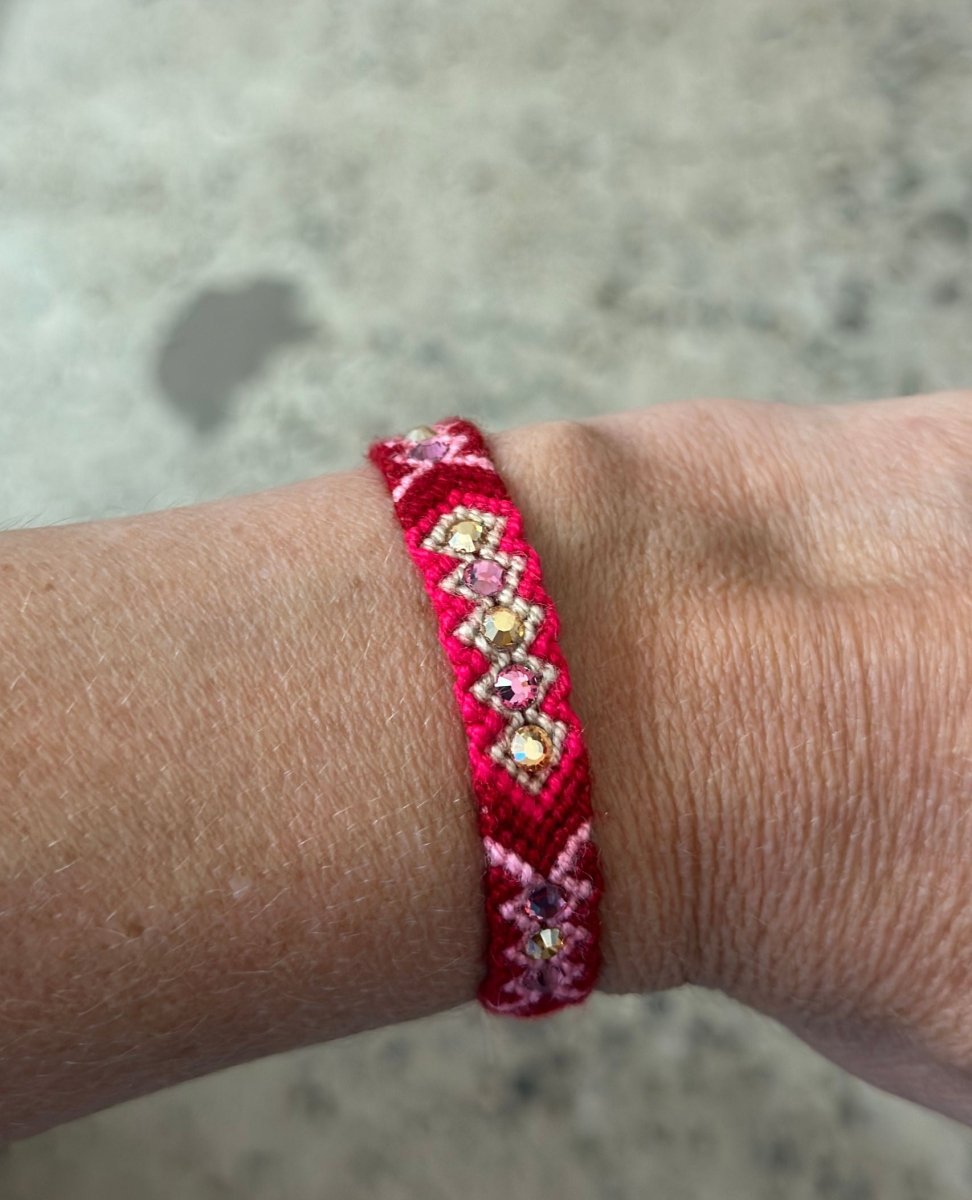 Wayuu Skinny Bracelet Red - PINK ARROWS