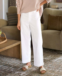 Wexford Trouser White Linen - PINK ARROWS