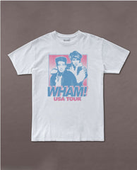 WHAM! USA Tour White Unisex Tee - PINK ARROWS