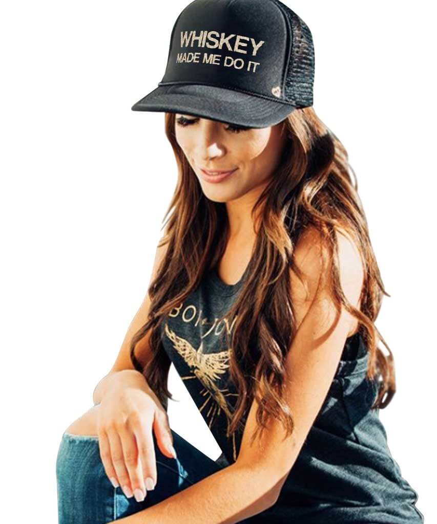 WHISKEY MADE ME DO IT Trucker Hat - miamidrugpossession