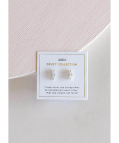 White Bar Druzy Earrings - clearpathherbicide