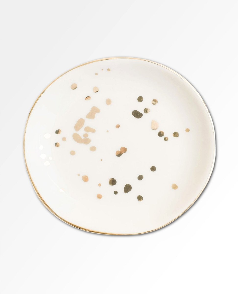 White Gold Speckled Jewelry Dish - miamidrugpossession