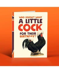 Who Doesn't Want a Little Cock Birthday Card - PINK ARROWS