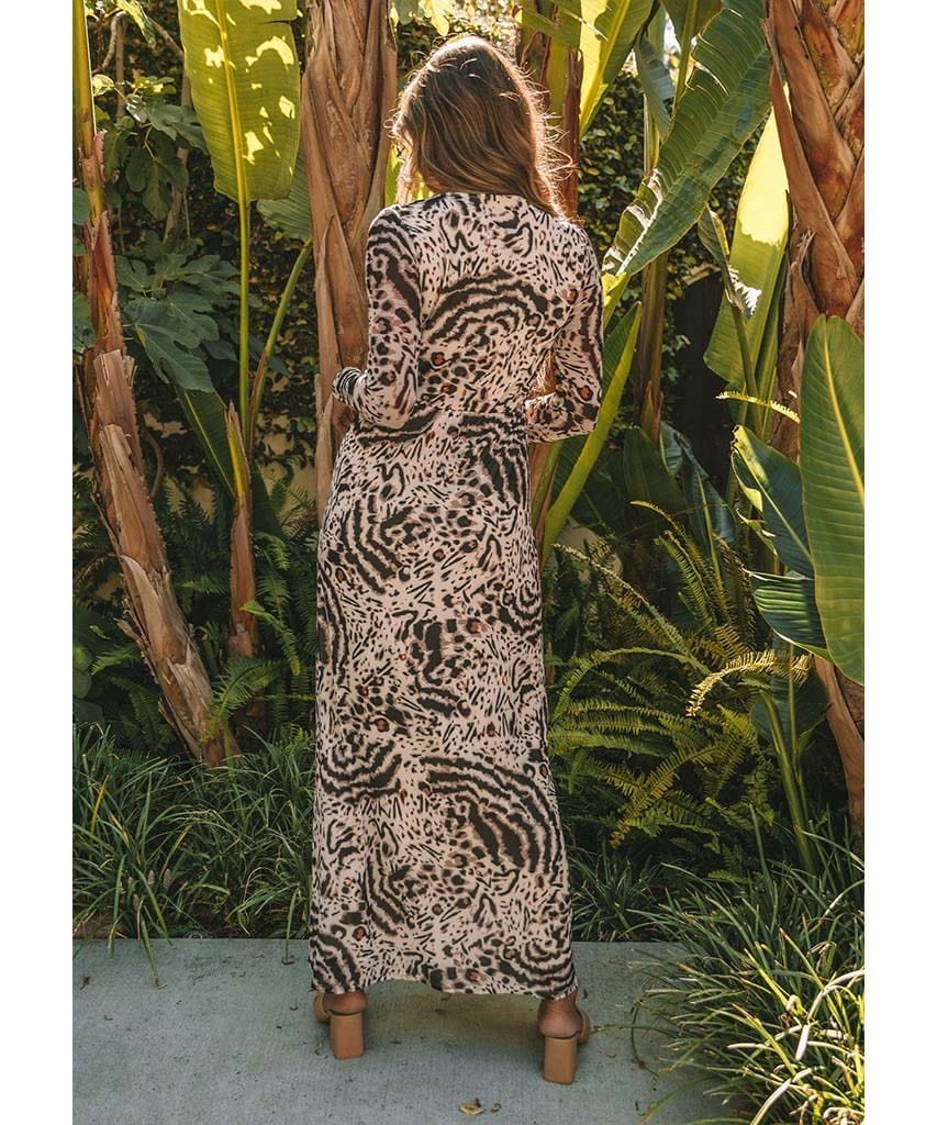 Wild Nights Maxi Dress Cream Combo - miamidrugpossession