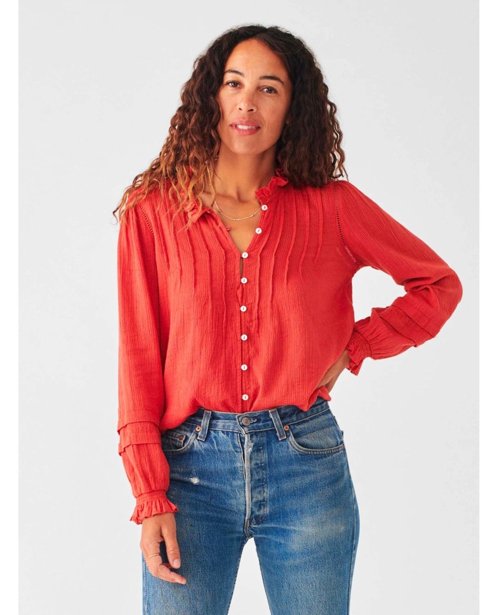 Willa Blouse Carmine Red - miamidrugpossession