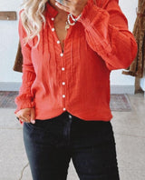 Willa Blouse Carmine Red - miamidrugpossession