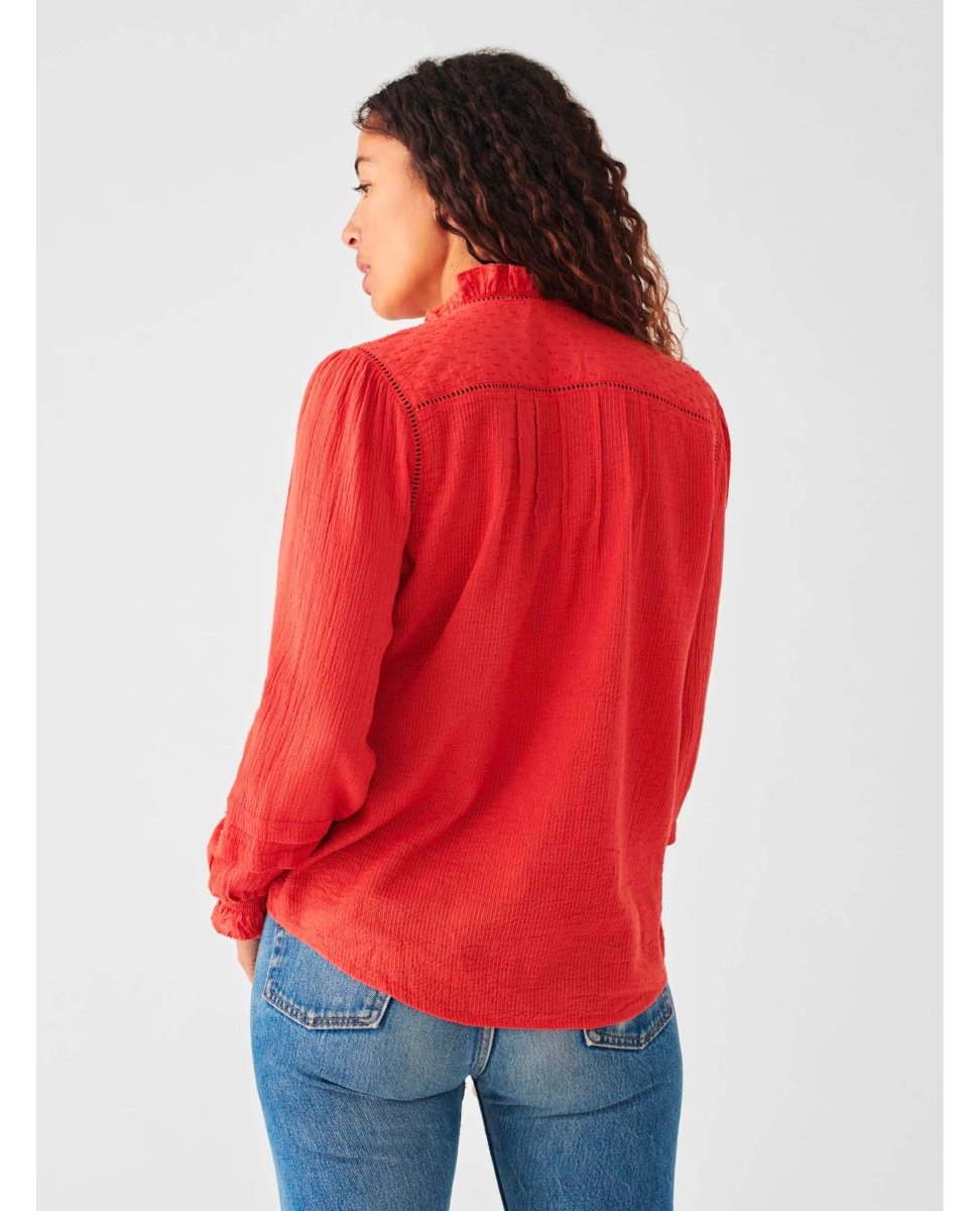 Willa Blouse Carmine Red - miamidrugpossession