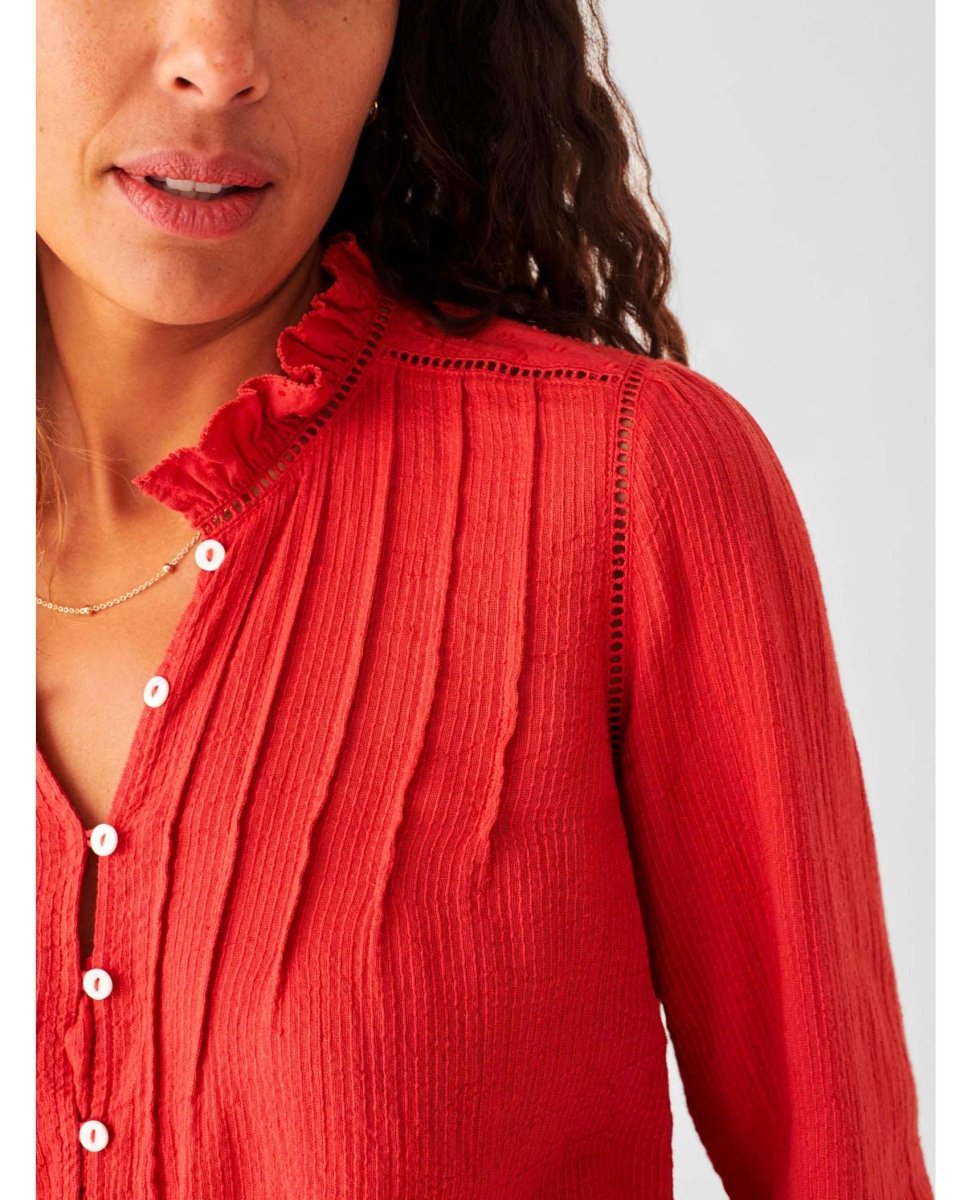 Willa Blouse Carmine Red - miamidrugpossession