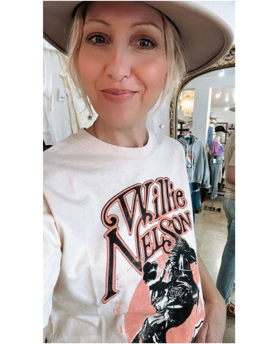 Willie Nelson On The Road Again Tee - miamidrugpossession