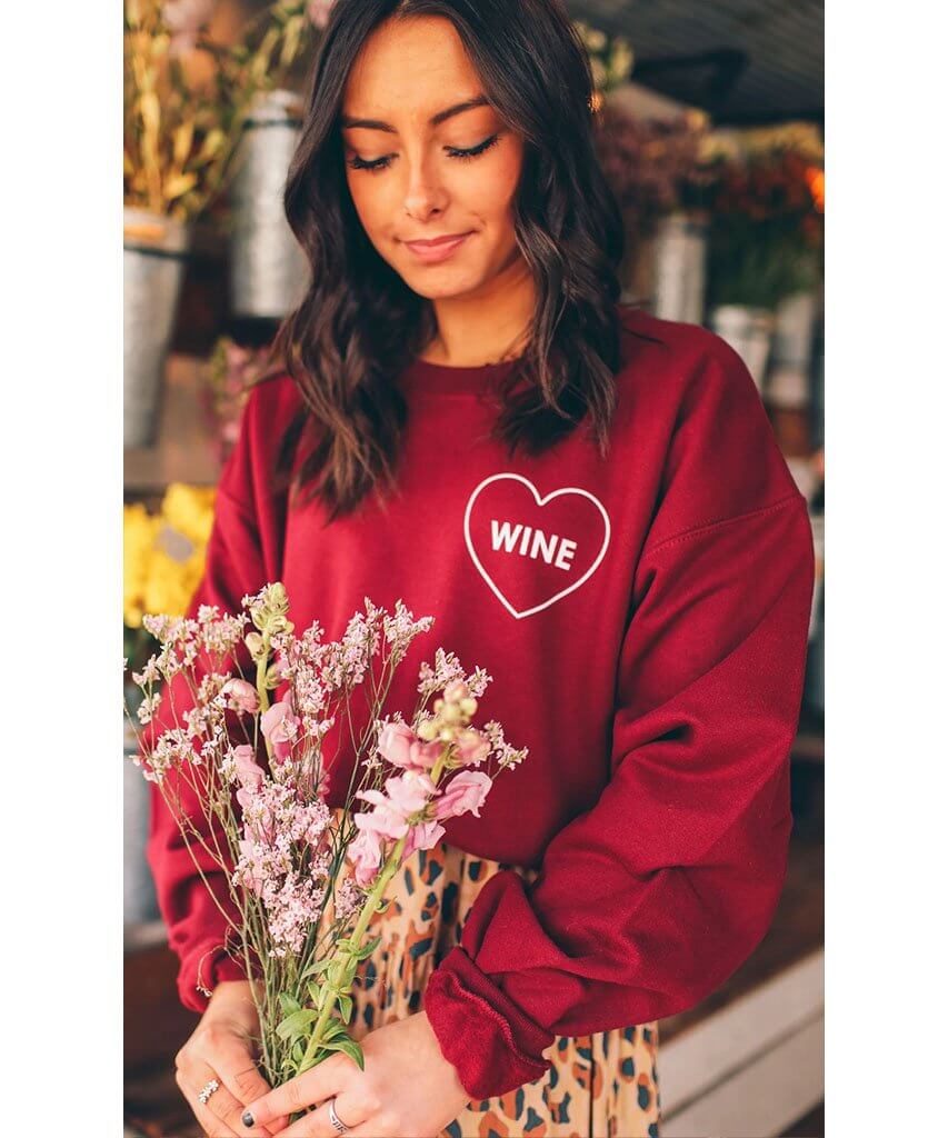 Wine Heart Sweatshirt - miamidrugpossession