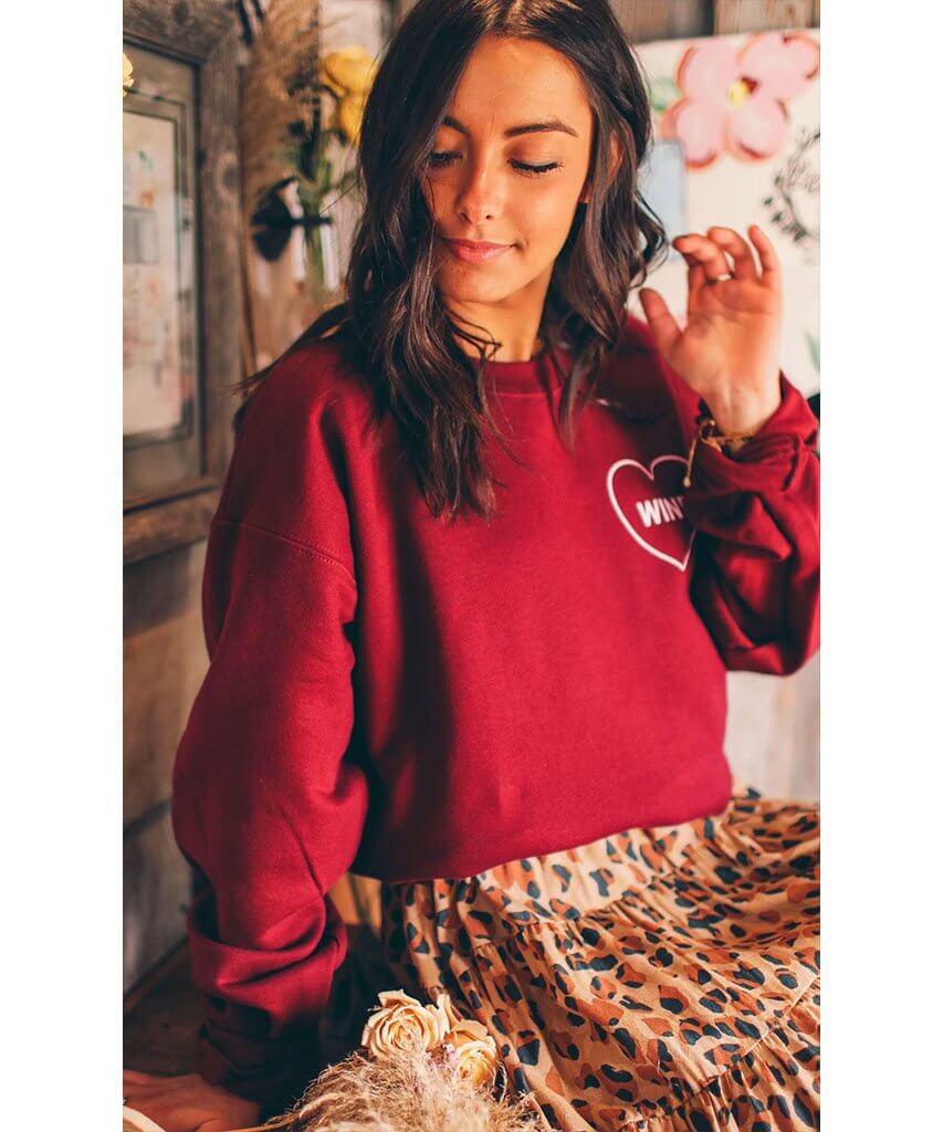 Wine Heart Sweatshirt - miamidrugpossession