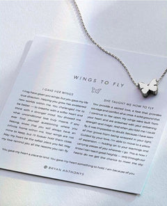 Wings to Fly Icon Necklace Silver - clearpathherbicide