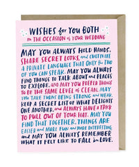 Wishes Wedding Card - PINK ARROWS