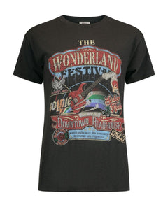 Wonderland Biker Tee Charcoal - PINK ARROWS