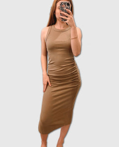 Wren Midi Dress Safari - miamidrugpossession