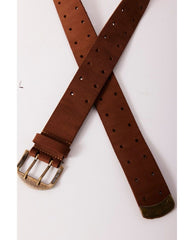 WTF Double Cross Belt Cognac - PINK ARROWS