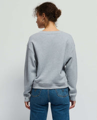 Wyatt Oversized VNeck Sweatshirt Grey - PINK ARROWS