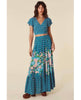 Yellow Rose Maxi Skirt Cornflower Blue - clearpathherbicide