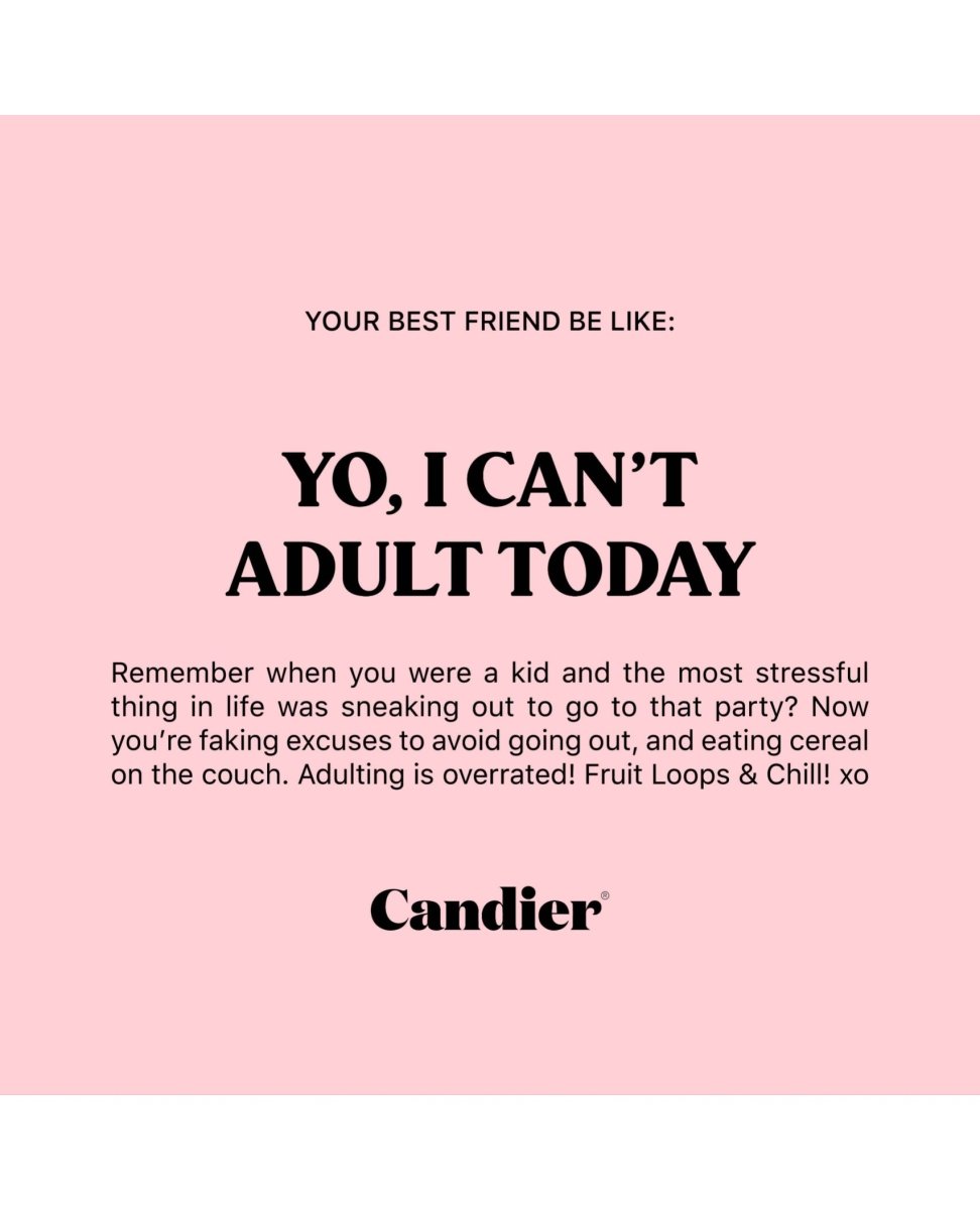 Yo, I Can't Adult Today Cereal Candle - clearpathherbicide